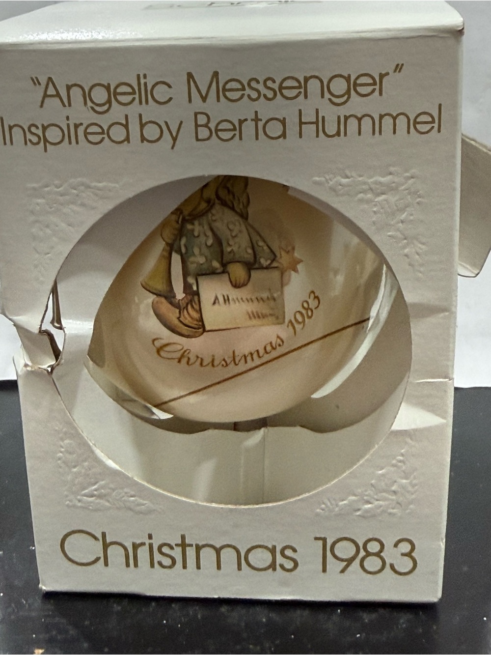 Christmas 1983 Schmid “Angelic Messenger”Inspired By Berta Hummel-Ball Ornament
